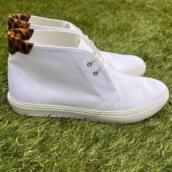 YSL Saint Laurent Paris Ace Mid Top Sneaker Luxury Designer Canvas Shoe 41/ 10 - Picture 1 of 11